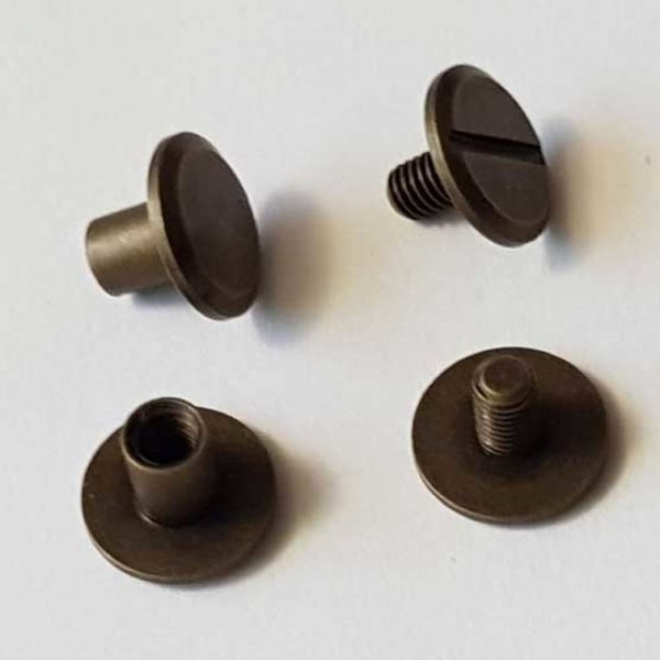 Bouton de col &agrave; visser 6 mm 01 Vieux Laiton en Zamak Plaqu&eacute; Argent a vis