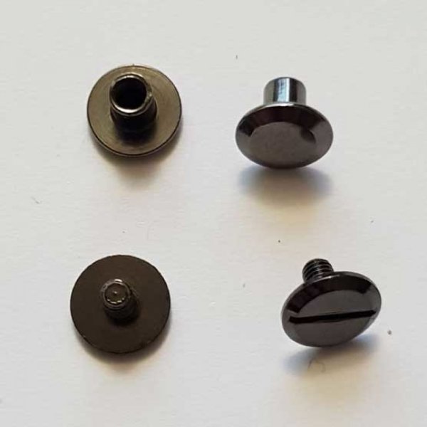 Bouton de col &agrave; visser 6 mm 01 Canon de Fusil en Zamak Plaqu&eacute; Argent a vis