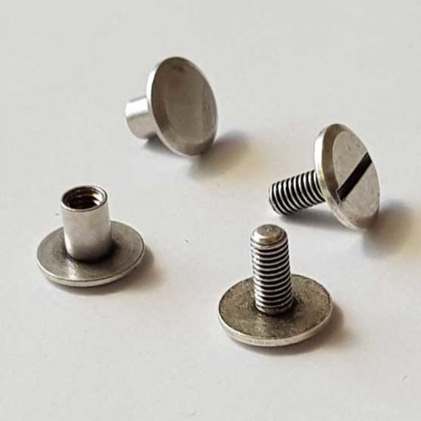 Bouton de col &agrave; visser 6 mm 02 Argent en Zamak Plaqu&eacute; Argent a vis