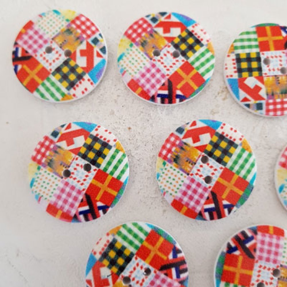 Pomello in legno fiori 30 mm N°03 x 10 pezzi