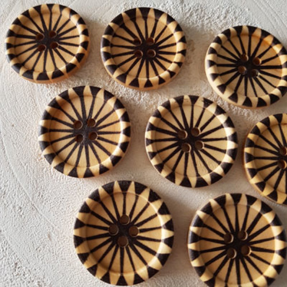 Pomello in legno fiori 30 mm N°15 x 10 pezzi