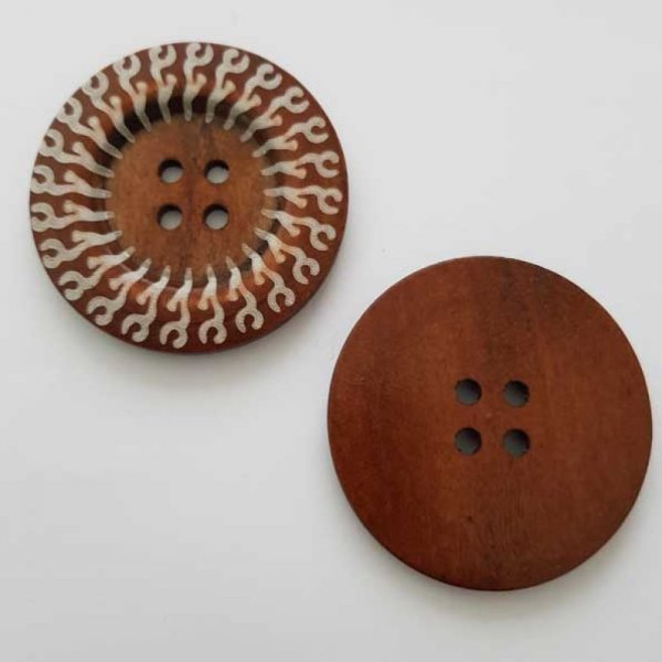 Bouton en bois fleurs 60 mm N&deg;19 x 1 pi&egrave;ce