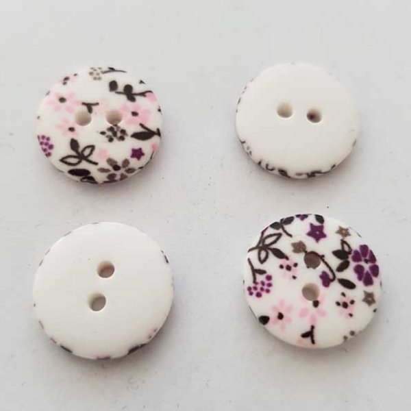 Bouton fantaisie &agrave; fleurs 18 mm N&deg;10