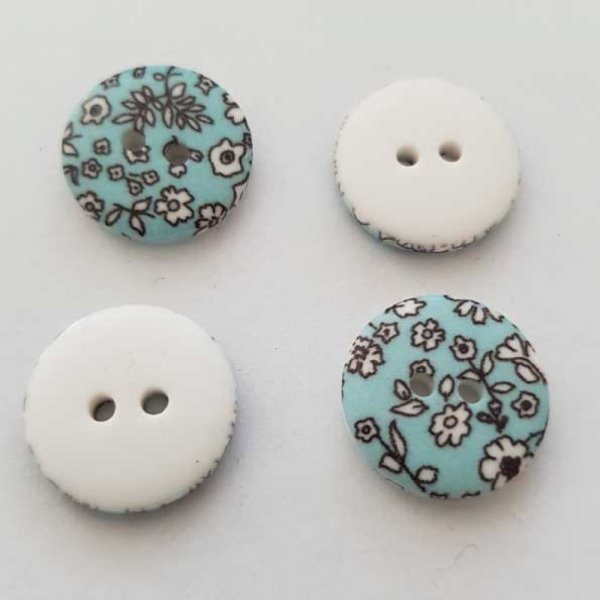 Bouton fantaisie &agrave; fleurs 18 mm N&deg;12