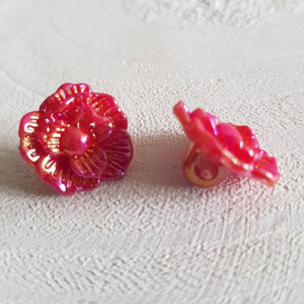 Bottoni fantasia per bambini e neonati Design floreale N&deg;02-03 Rosso