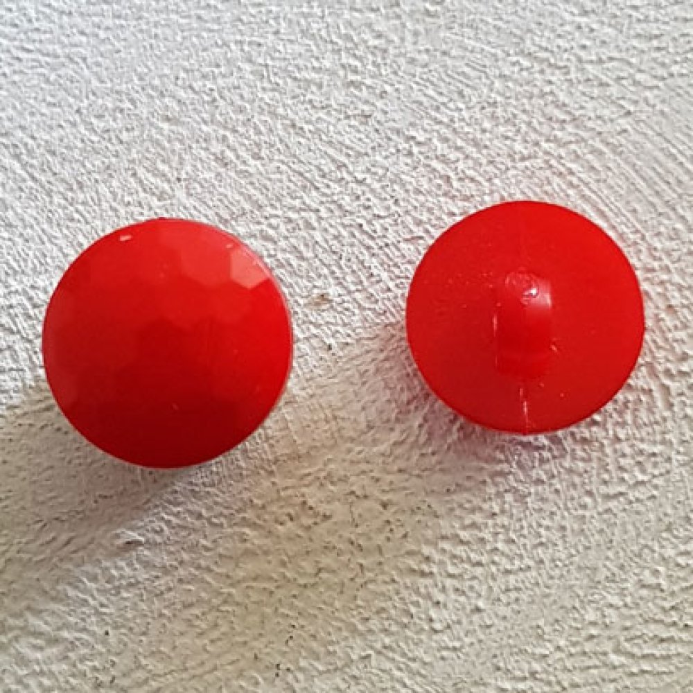 Bottoni fantasia per bambini e neonati Modello sfaccettato piatto n. 05-05 Rosso