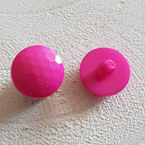 Bottoni fantasia per bambini e neonati Modello sfaccettato piatto n. 05-06 Fushia