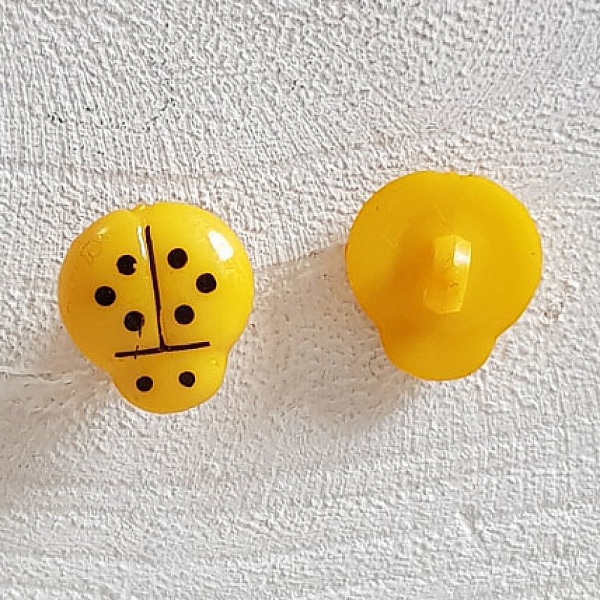 Fantasia di bottoni, bambini, neonati Motivo coccinella N&deg;01-03 Giallo scuro
