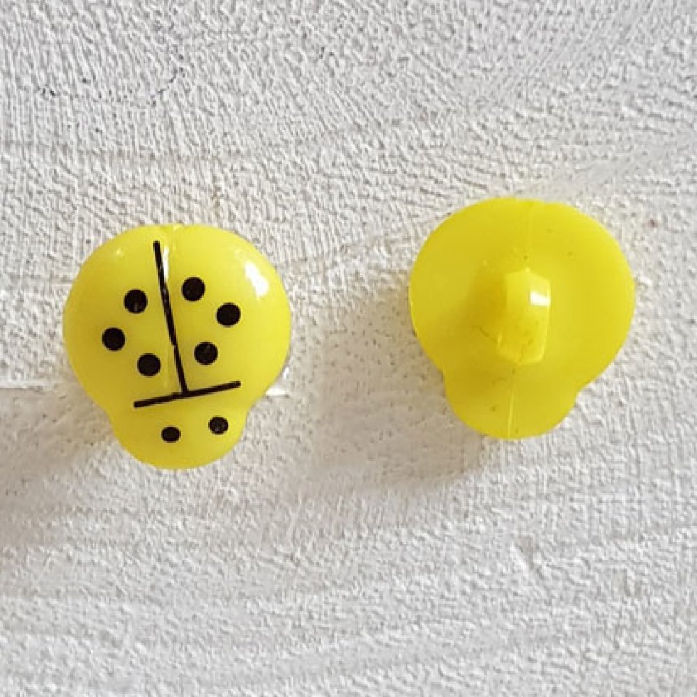 Fantasia di bottoni, bambini, neonati Motivo coccinella N°01-07 Giallo chiaro