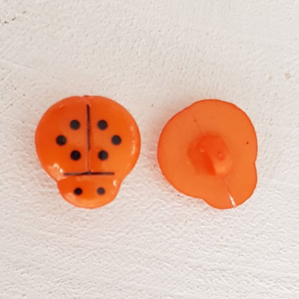 Bottoni fantasia, bambini, neonati Motivo Coccinella N°01-09 Arancione