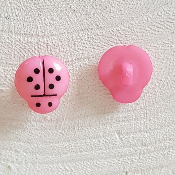 Bottoni fantasia, bambini, neonati Motivo Coccinella N&deg;01-13 Rosa