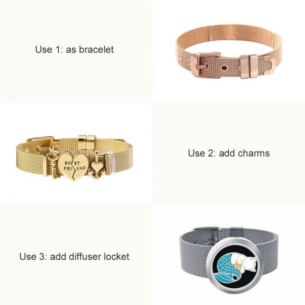 Bracciale in acciaio inox 10 mm nero