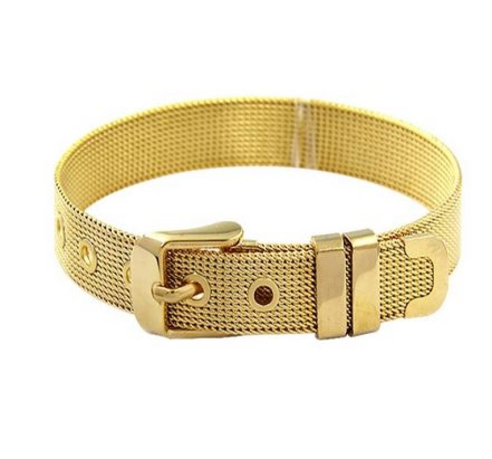 Bracciale in acciaio inox 10 mm oro