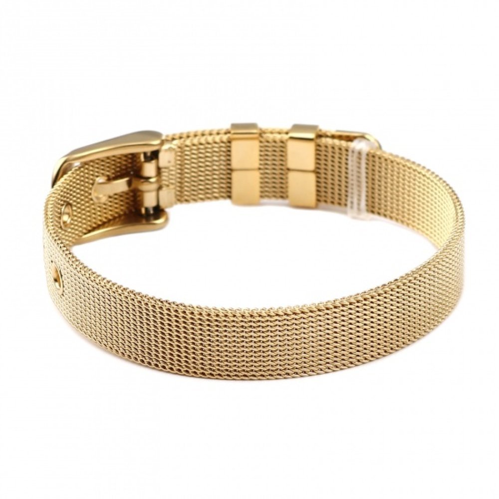 Bracciale in acciaio inox 10 mm oro