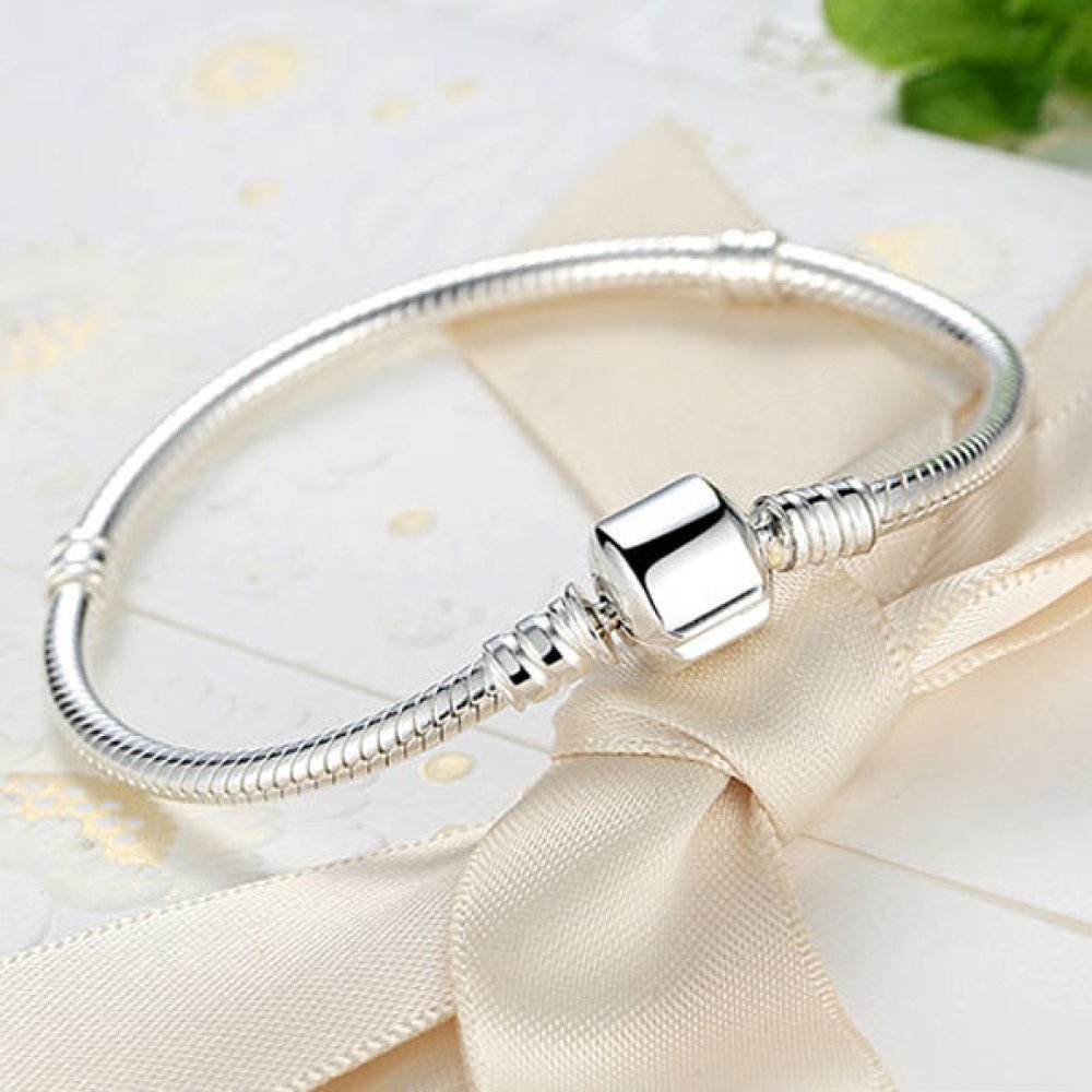 Bracelet Argent 925 Fermoir Clip 17 cm