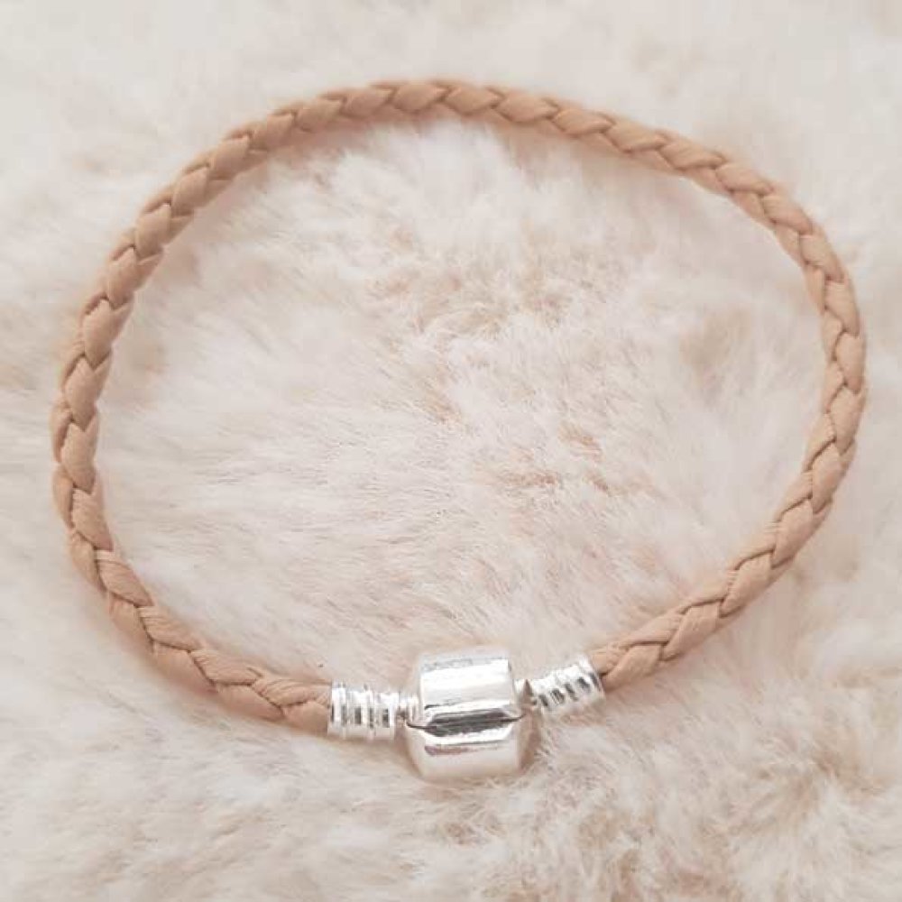 Bracciale europeo a clip semplice 01 DA 15 A 23 CM Beige