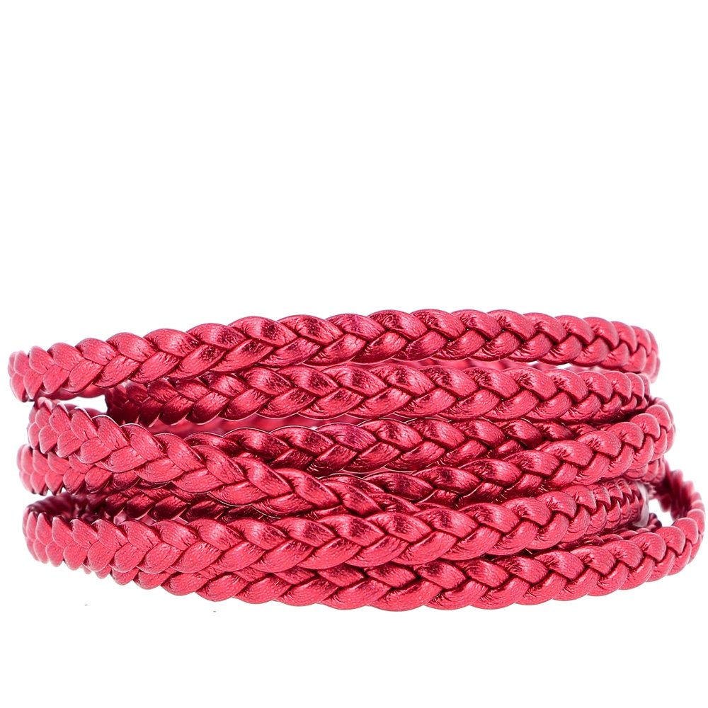 Bracciale europeo a clip intrecciato 03 DA 15 A 23 CM Rosso