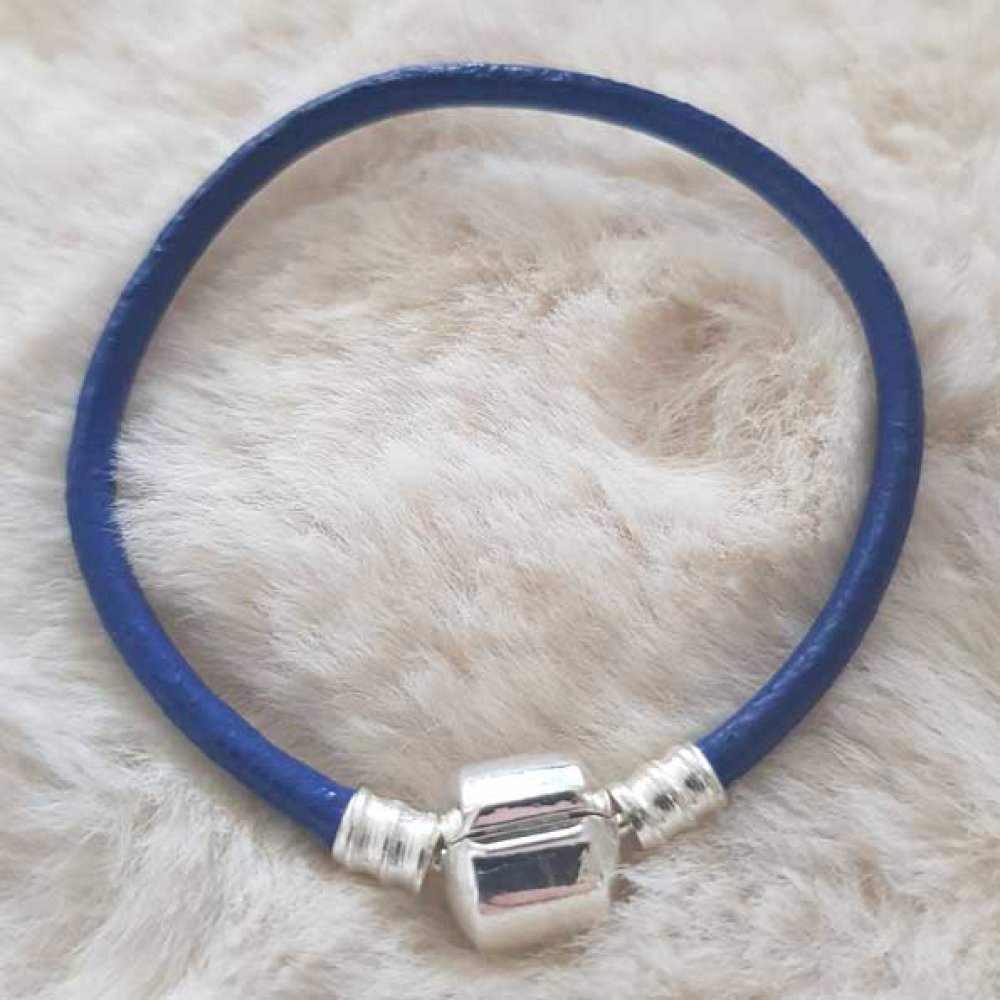Bracciale europeo a clip tinta unita 01 DA 15 A 23 CM Blu