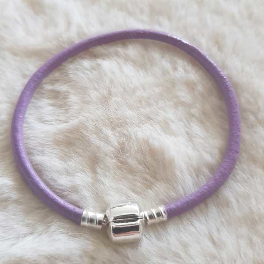 Bracciale europeo a clip tinta unita 01 DA 15 A 23 CM Viola