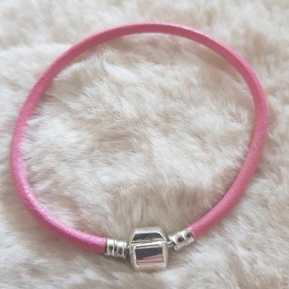 Bracciale europeo a clip tinta unita 01 DA 15 A 23 CM Rosa