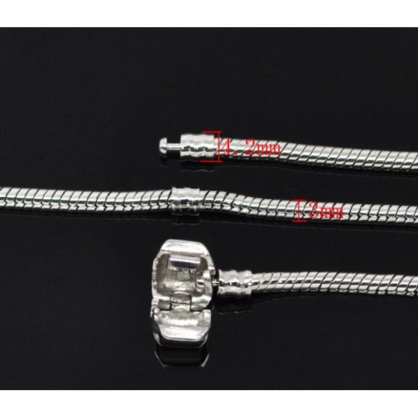 Bracciale europeo a clip 15 cm Chiusura liscia