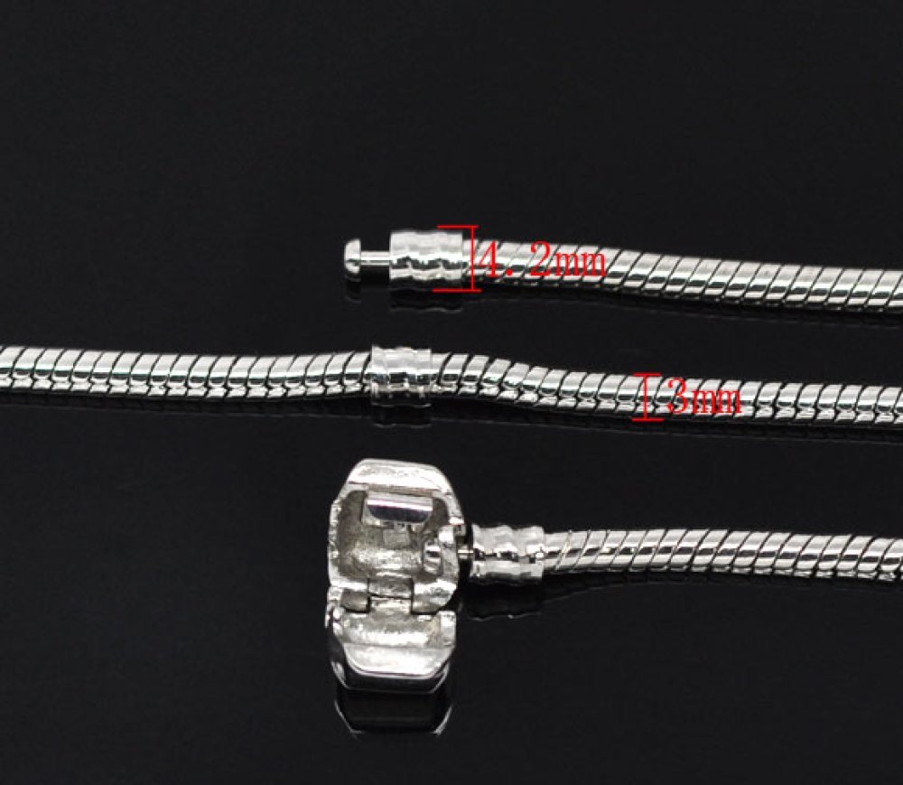 Bracciale europeo a clip 15 cm Chiusura liscia