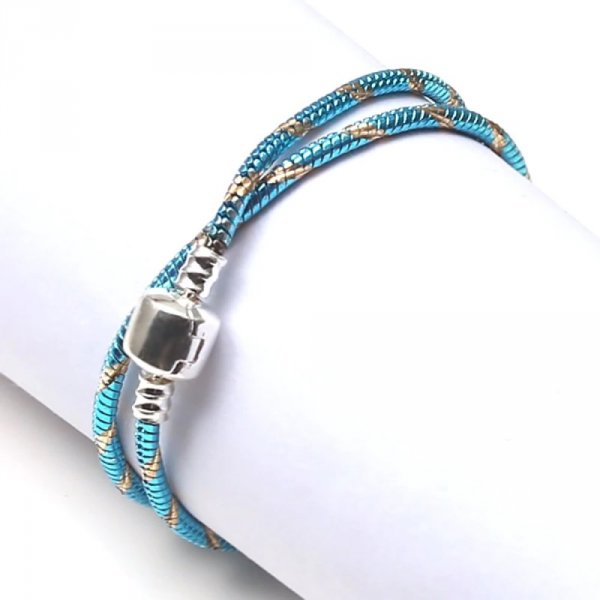 Bracciale europeo a clip 17 cm Chiusura liscia N&deg;28-01