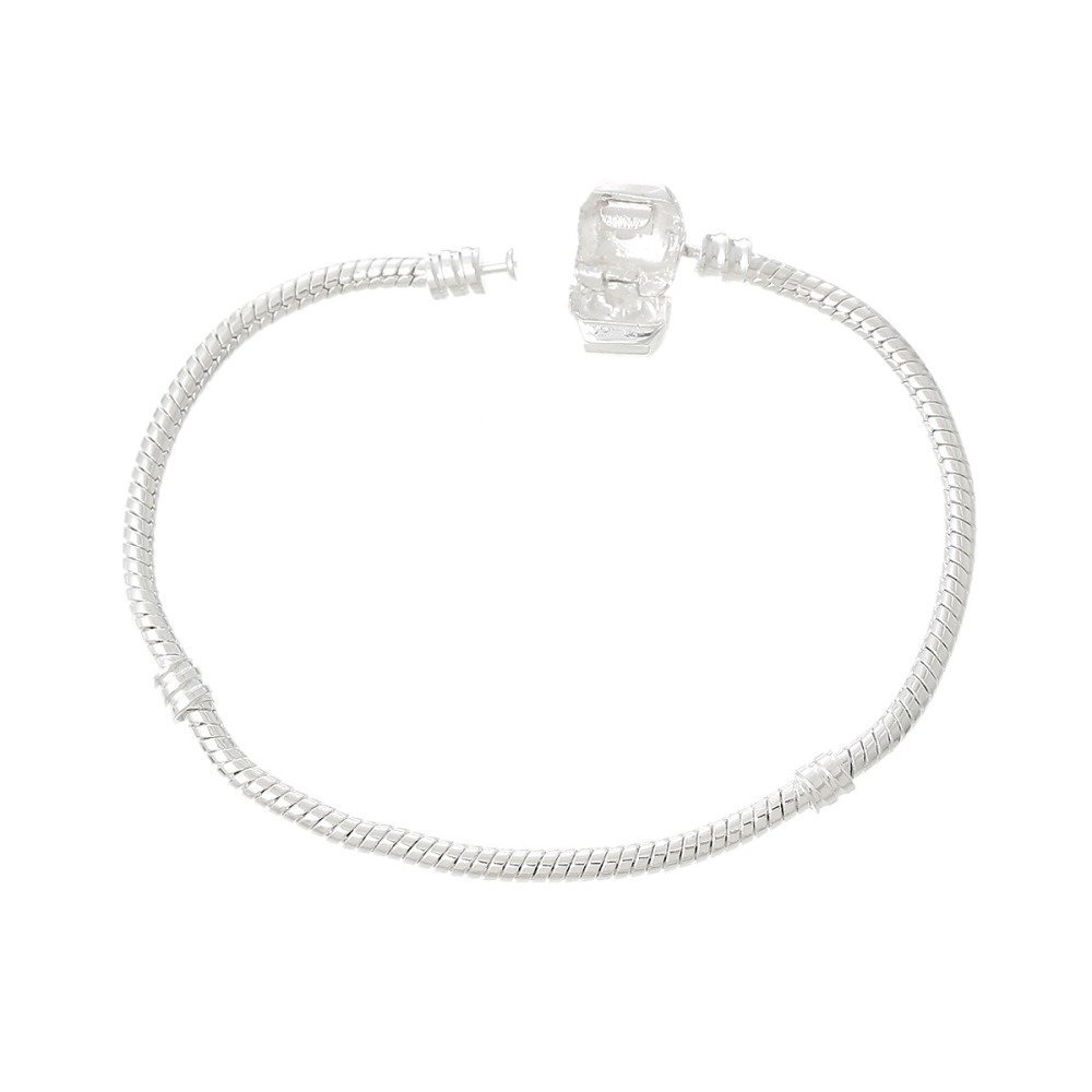 Bracciale europeo a clip 20 cm con chiusura liscia