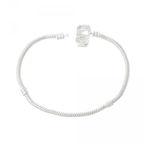 Bracciale europeo a clip 20 cm con chiusura liscia