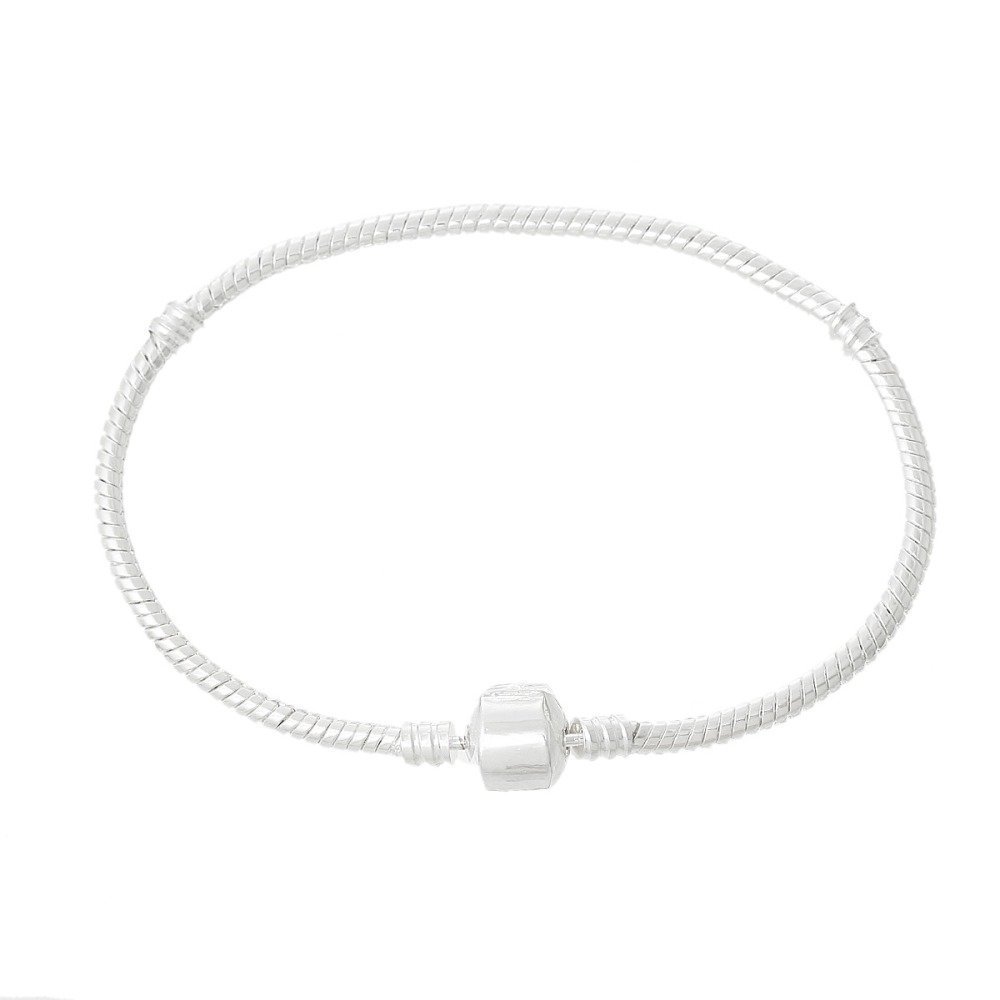 Bracciale europeo a clip 17 cm Chiusura liscia