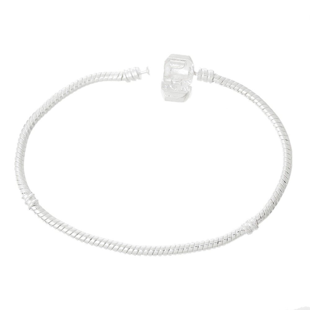 Bracciale europeo a clip 17 cm Chiusura liscia