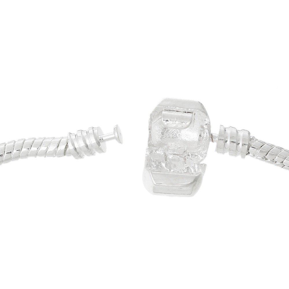 Bracciale europeo a clip 17 cm Chiusura liscia