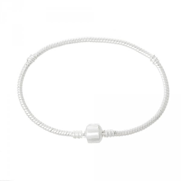 Bracciale europeo a clip 21 cm Chiusura liscia