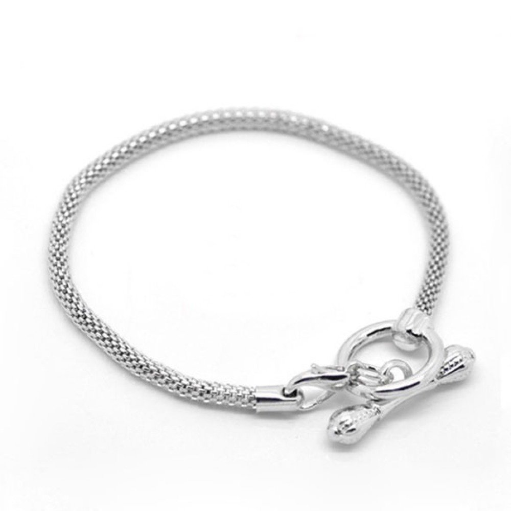 Bracciale europeo a ginocchiera 19 cm, argento