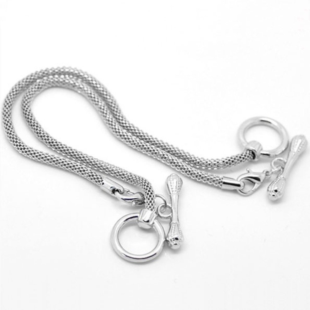 Bracciale europeo a ginocchiera 19 cm, argento