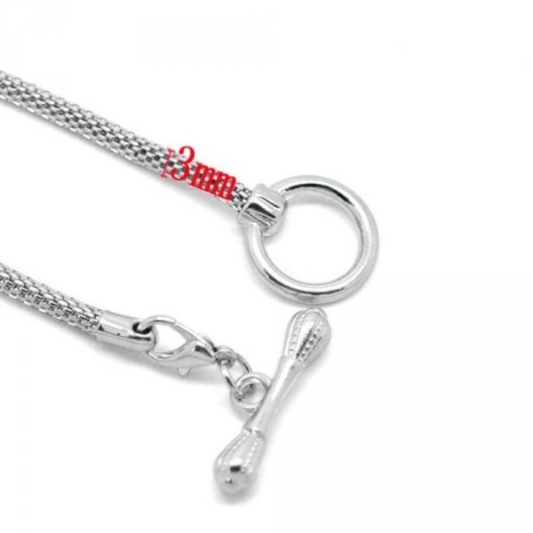 Bracciale europeo a ginocchiera 21 cm, argento