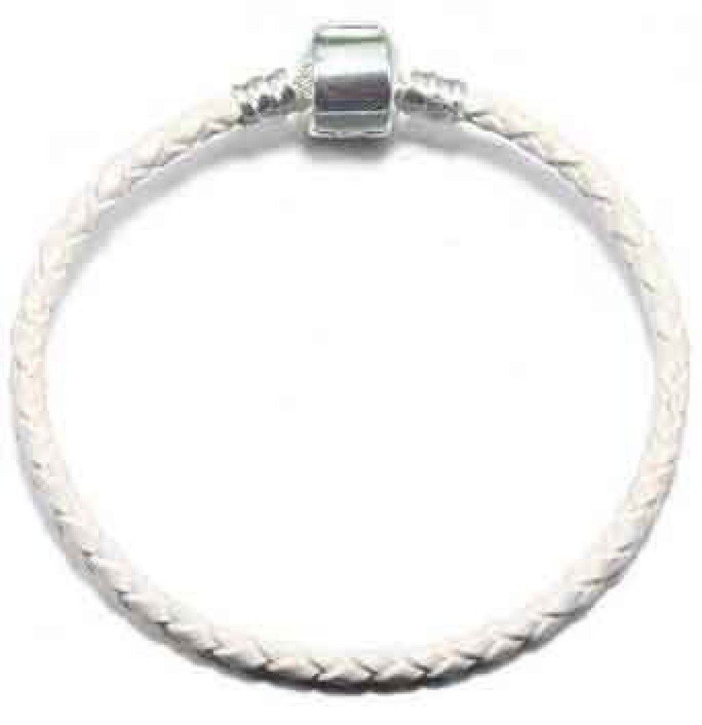 Bracciale europeo intrecciato Clip Uni 02 DA 15 A 23 CM Bianco