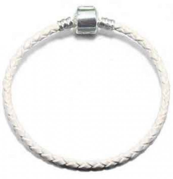 Bracciale europeo intrecciato Clip Uni 02 DA 15 A 23 CM Bianco