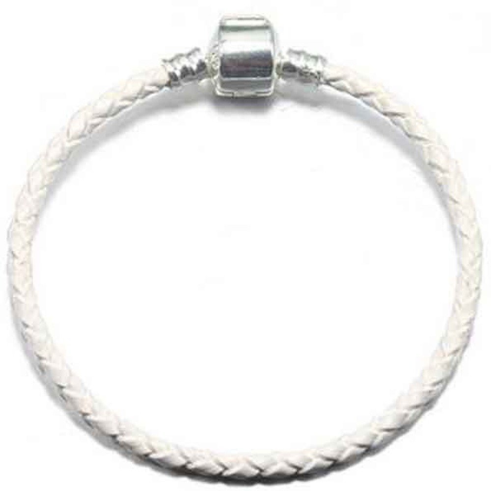 Bracciale europeo intrecciato Clip Uni 02 DA 15 A 23 CM Bianco