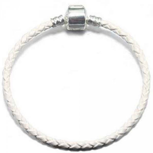 Bracciale europeo intrecciato Clip Uni 02 DA 15 A 23 CM Bianco