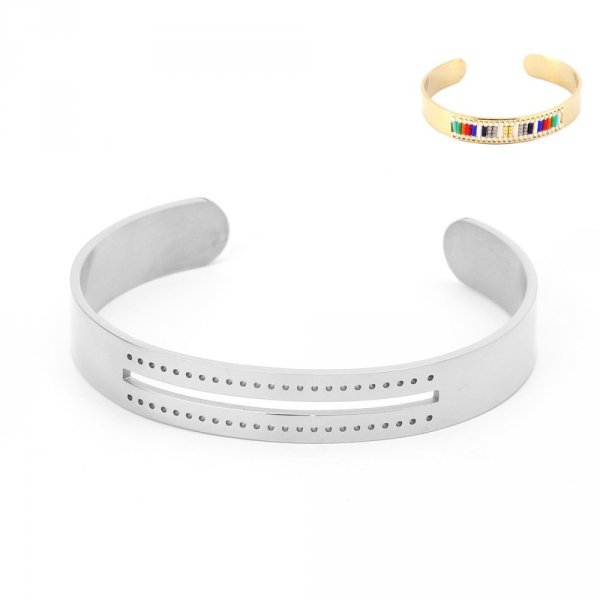 Bracciale semi aperto in acciaio inossidabile 10 mm N&deg;07