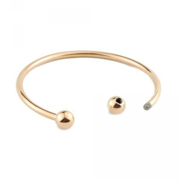 Bracelet Rigide Acier Inoxydable N&deg;11 Dor&eacute; Ros&eacute;