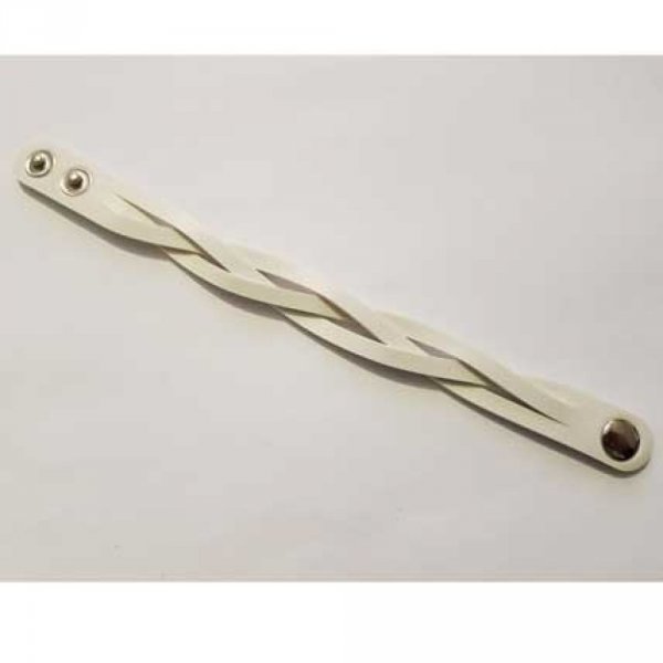 Cinturino in pelle intrecciata bianco