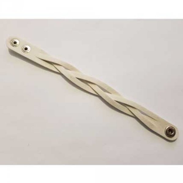 Cinturino in pelle intrecciata bianco