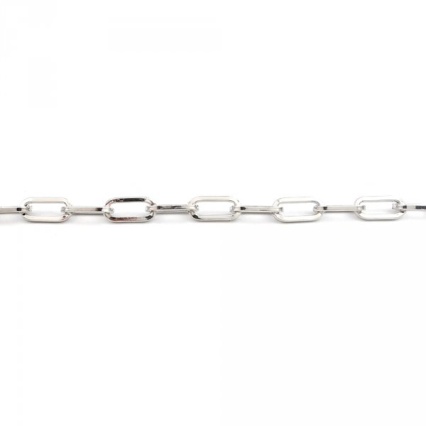 Bracelet maille ovale plaqu&eacute; platine 22 cm N&deg;02