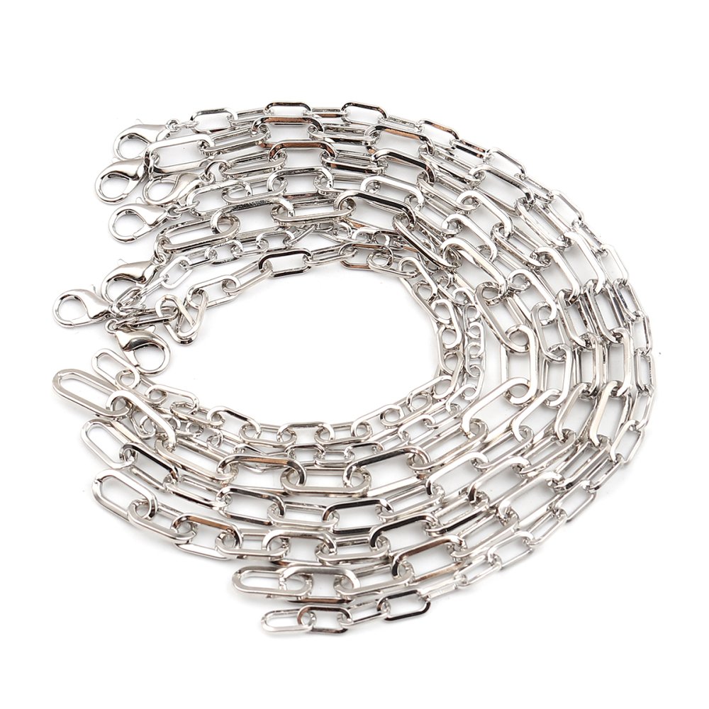 Bracelet maille ovale plaqué platine 22 cm N°02