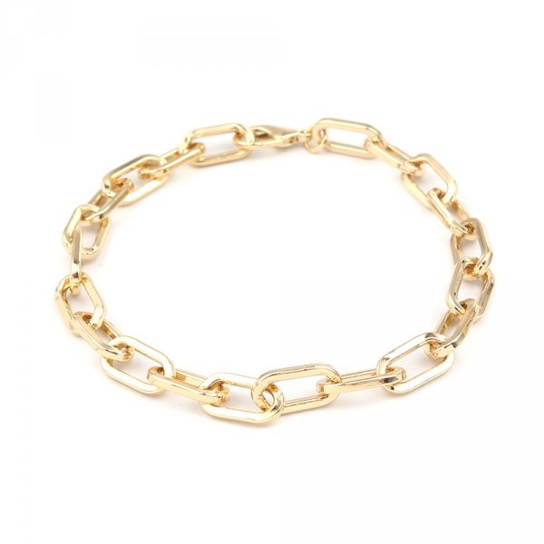 Bracciale a maglie ovali placcato oro 16K 22 cm N&deg;03