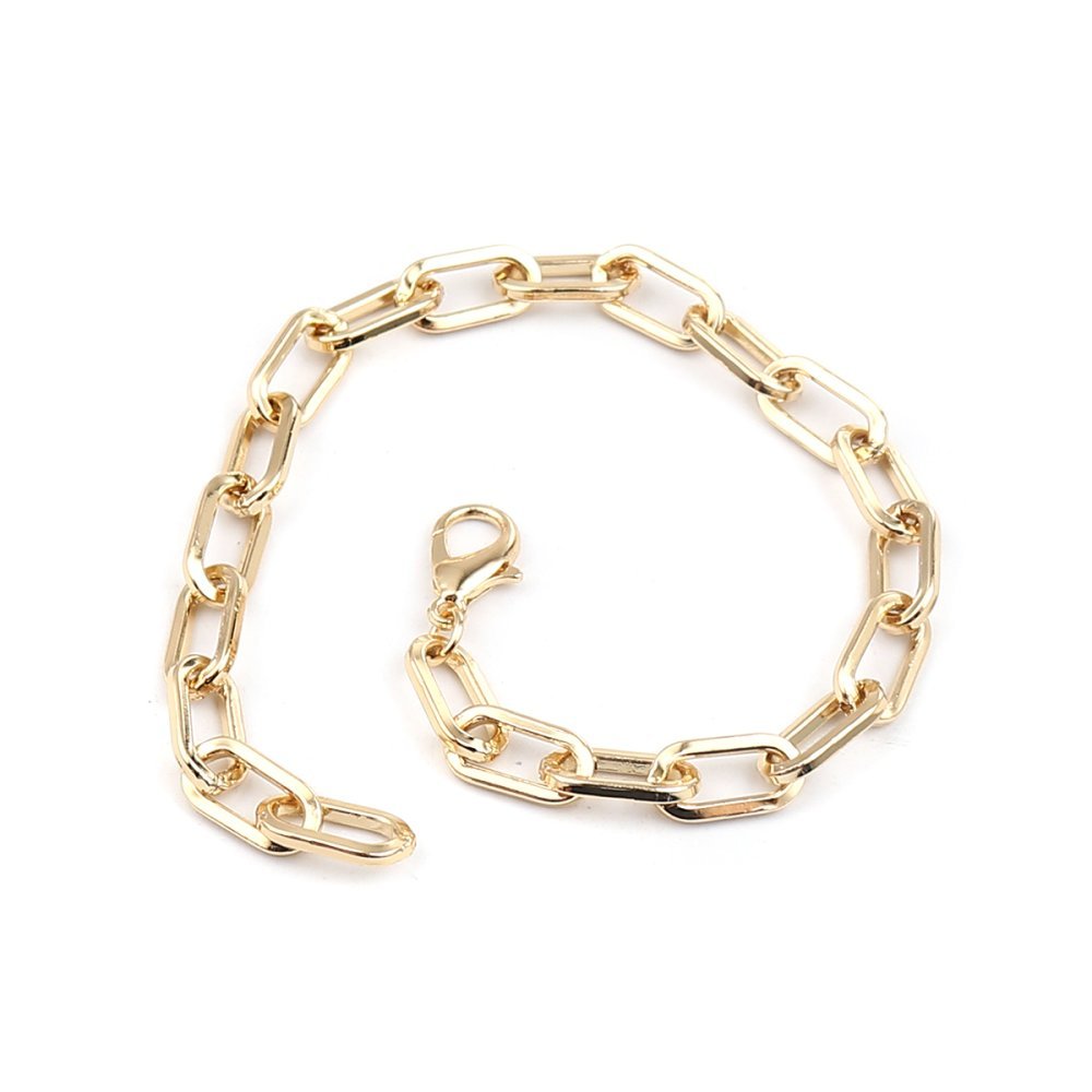 Bracciale a maglie ovali placcato oro 16K 22 cm N°03