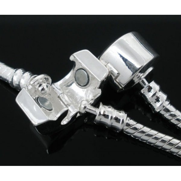 Bracciale europeo con catena a serpente 3 mm magnetizzata da 17 a 23 cm