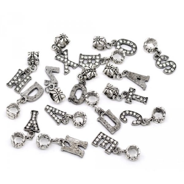 Breloque Alphabet 03 Lettre D et Strass